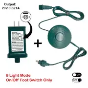 Set Adapter DC 29V 0.621A+ Power Cord Foot Switch 1/2in Plug 6Ft - 8 LIGHT MODE