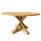 Hamptons Classic Elm Round Trestle Dining Table