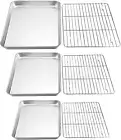 TeamFar Baking Sheet with Rack Set, Stainless Steel Cookie Sheet Baking Pans
