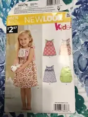 Uncut NEW LOOK Pattern A6276 KIDS TODDLER DRESS SIZE 1/2-4