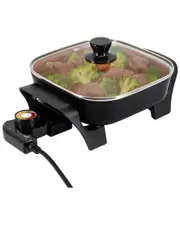 MegaChef 8in Electric Skillet With Copper Coating