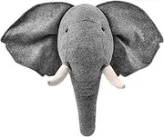 Stuffed Elephant Head Wall Decor - Wall Hanging Three-Dimensional Animal Nursery Wall Hanging Decor | Animal Plush Toy for Hanging, Soft, for Nursery or Bedroom Decoration