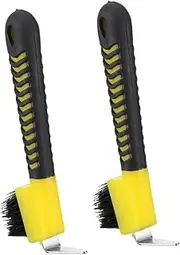 Housoutil Horse Hoof Pick Brush Stainless Steel Rubber Grip for Horse Grooming Random