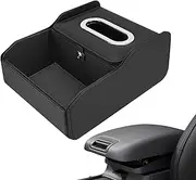 Car Armrest Storage Box, Auto Arm Rest Ticket Box, Multifunctional Center Console Holder, Cup & Tissue Organizer, for Daily Commute, Road Trip, Truck Interior, 8.86x6.89x3.94 inches