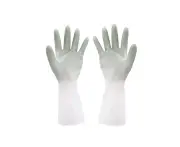 Dishwashing Cleaning Gloves, Skin-Friendly, Reusable Kitchen Gloves with Cotton Flocked Liner, Non-Slip M-Nordic Green