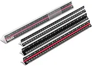 Rulex 30cm Black (c) Metal Triangular Scale Ruler 1:1 1:10 1:2 1:20/1:5 1:50 1:100 1:200/1:500 1:1000 1:1250 1:2500
