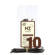 10 Vanilla Beans - Whole Grade A Beans for Baking, Brewing, Extract Making, 6-8"