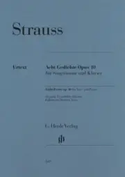Eight Poems Op. 10 Medium Voice and Piano Book Richard Strauss NEW 051481459
