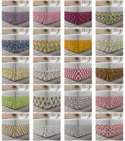 Ambesonne Fruit Art Bedskirt Elastic Wrap Around Skirt Gathered Design