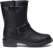 [Tarramarra] Women Rain Boots PVC Mid Calf Waterproof Gumboots With Wool Insole