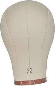 Eigell Canvas Mannequin Head, Canvas Block Head, Portable Wig Holder Manikin Wig Display Stand for Making Wigs, Hats, Barbershop , 23inch