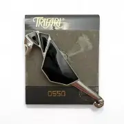 Vintage Trifari Modernist Black Enamel Angular Seahorse Pin Brooch Silvertone