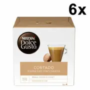 Nescafé Dolce Gusto Cortado Espresso Macchiato, Pack of 6, 6 x 16 Capsules