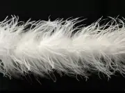 2 Yards - White 2 Ply Ostrich Feather Medium weight Boa Costume Dress Halloween