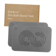 Home Bath Stone Mat 23.6"x15.4"| Luxury Diatomite Stone Zen Slate - 2 Pack