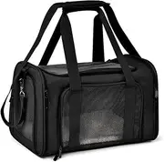 Large Cat Carriers Dog Carrier Pet Carrier for Medium Large Cats Dogs up to, Large Dog Carrier Soft Sided, Collapsible Travel Puppy Carrier (Large, Black)