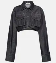 [The Mannei] The Mannei Gudari cropped denim blazer AU 12 blue