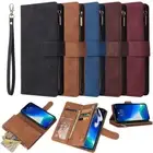 Fr Samsung S20 FE S23 S23+ Ultra A14 Leather Zip Wallet Case Magnetic Flip Cover