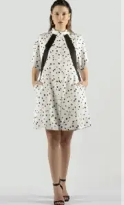 Skye White Dress Size 12 Polka Dot The Rushing hour