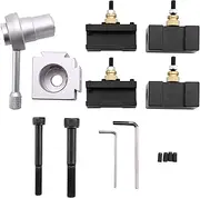 MOUNAY Mini Lathe Tool Holder Quick Change Tool Post Cutter Holder Screw Kit Set Boring Bar Turning Facing Holder Wrench