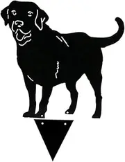 Metal Dog Stake Statue Garden Lawn Black Labrador Silhouette Decoration Animal Sculpture Outdoor Decor Yard Sign Dog Statues Outdoor Dog Topiary Dog Garden Statue Dog Garden Decor for Yard 38x37CM