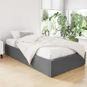 Toki Gas Lift Fabric King Single Bed Frame Base with Storage Grey