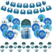 Blue Peacock Party Decorations Peacock Birthday Party Supplies Zoo Bird Party De