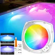 Rechargeable Submersible Pool Lights with Remote, Hight Brightness 5000mAh Swimming Led Pool Lights for Above Ground Pools Waterproof, 9 Modes Underwater Magnetic Pool Light for Inground Pool-1pc