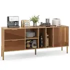 Mirrored Buffet Cabinet Rustic Kitchen Sideboard Storage Cabinet Console Table