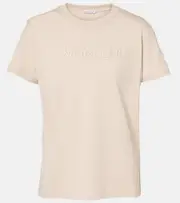 [Moncler] Moncler Logo cotton jersey T-shirt UK 14 neutrals