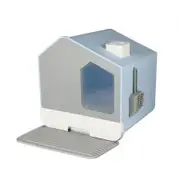 Fully Enclosed Cat Litter Box Mat Blue
