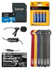 Lavalier Microphone Bundle with 64GB Card and Accessories for Zoom H4e...