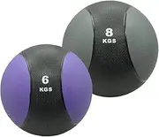 6kg + 8kg Commercial Rubber Medicine Ball Set / Gym Fitness Fit Exercise Ball
