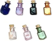 Mini Glass Bottles Rectangle Cute Bottles With Cork Small Bottles Gift Jars Vials Mix 7Colors（7 pcs/lot）