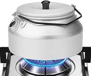 Camping Kettle for Open Fire | 1L Aluminum Alloy Boiling Water Camping Kettle,Open Fire Lightweight Cookware Pot with Handle for Backpacking Hiking Coffee Making Brewing