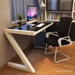 電腦桌 台式 家用 簡約現代書桌學習桌鋼化玻璃桌筆記本Z型電腦桌電腦桌子椅寫字桌
