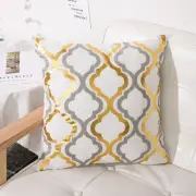 Golden Pillow Cover Square Pillowcase Geometric Cushion Cover Home