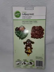 Wilton Lollipop Candy Mold Monkey #2115-2100, 3 Cavities/3 Designs NIP