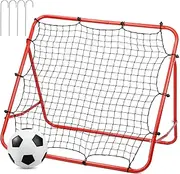 51Pcs Soccer Training Net, 40" X 40" Soccer Goal Net with Adjustable Angle Ball Bounce Back Net Portable Soccer Football Goal Trainer for Backyard Practice Training