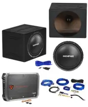 Memphis Audio SRX1040 10" 400w SRX 4 Ohm Subwoofer+Sealed Box+Amplifier+Amp Kit