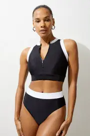 Zip Up Racer Bikini Top