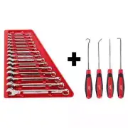 Milwaukee Wrench Set (19Pc) Tool Mechanics I-Beam Handle Designs w/Hook+Pick Set