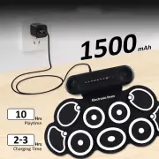 Silicone Electric Drum Electronic 9-Pad Digital Drum Pad USB Roll-up Drum Set