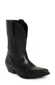 Golden Goose Wish Star Pointed Toe Western Boot in Black at Nordstrom, Size 9Us