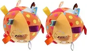OFFIGAM 2 Pack Soft Ball Sensory Plush Toy for Infants Montessori Development Ball Tags Crib Decorative Toy