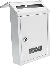 TEHAUX Locking Wall Mounted Newspaper Box Vintage Design Rain Letter Box for Outdoor Use Practical Storage for Mails and Documents Easy Installation Retro Touch for Home Decor