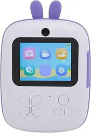 Kids Print Camera, 2.4In 48M Resolution 1080P HD Front Rear Dual Cameras, Built in 1800mAh Battery, Cartoon Digital Video Cameras for Toddlers Gifts (Purple)