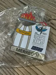 New 2000 Sydney Olympic Torch Relay Pin - MERREDIN - Unopened in Original Wrap