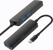 USB C Hub 5 Ports 5Gbps Plug and Play Type C Docking Station Multiport USB C Adapter for PC Connect USB Devices with 2 USB 2.0 Ports Stable Performance 10 X 3 X 1cm