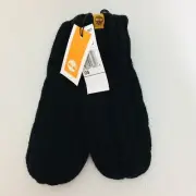 Timberland Women's Black Cable Knit Mittens OSFM